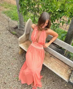 Arcina Ori Serena Maxi Dress in Coral Size Small for rent on The Volte - image 11
