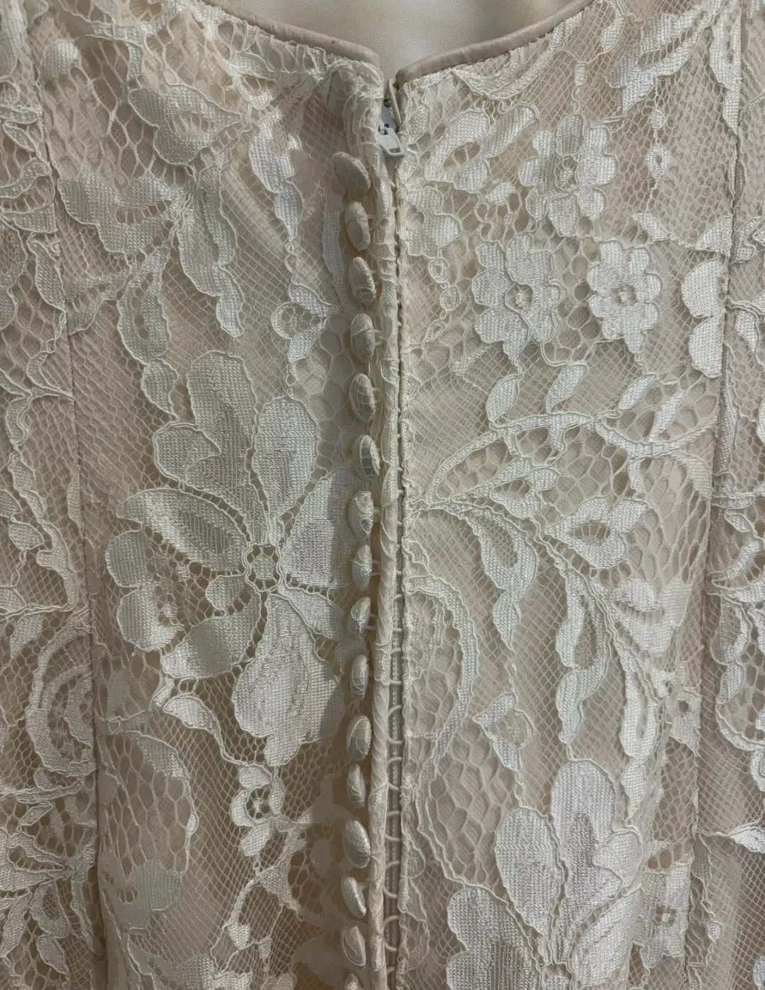 Maggie Sottero “Trinity” Wedding Dress in Champagne, Size 10 for rent on The Volte - main image