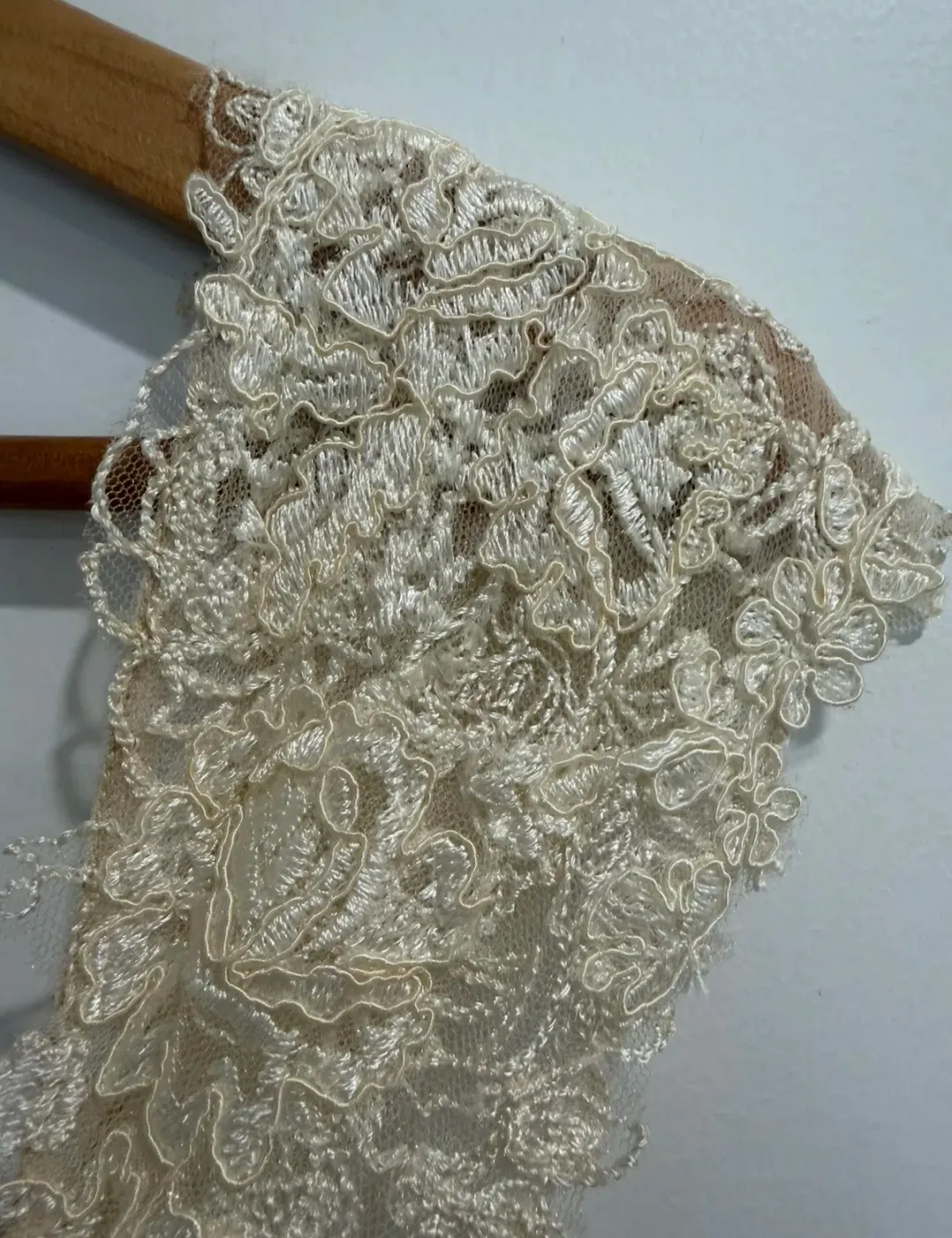 Maggie Sottero “Trinity” Wedding Dress in Champagne, Size 10 for rent on The Volte - main image