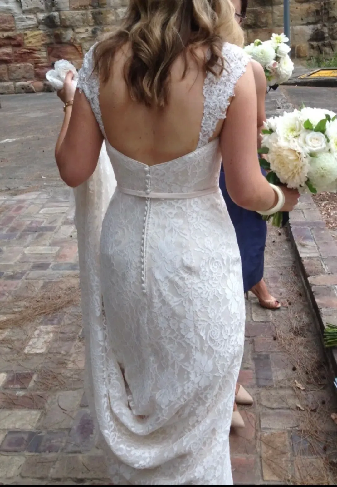 Maggie Sottero “Trinity” Wedding Dress in Champagne, Size 10 for rent on The Volte - main image