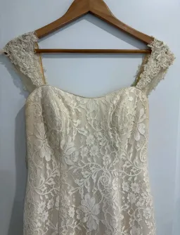 Maggie Sottero “Trinity” Wedding Dress in Champagne, Size 10 for rent on The Volte - image 7