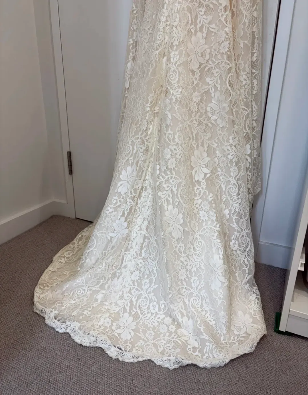 Maggie Sottero “Trinity” Wedding Dress in Champagne, Size 10 for rent on The Volte - main image