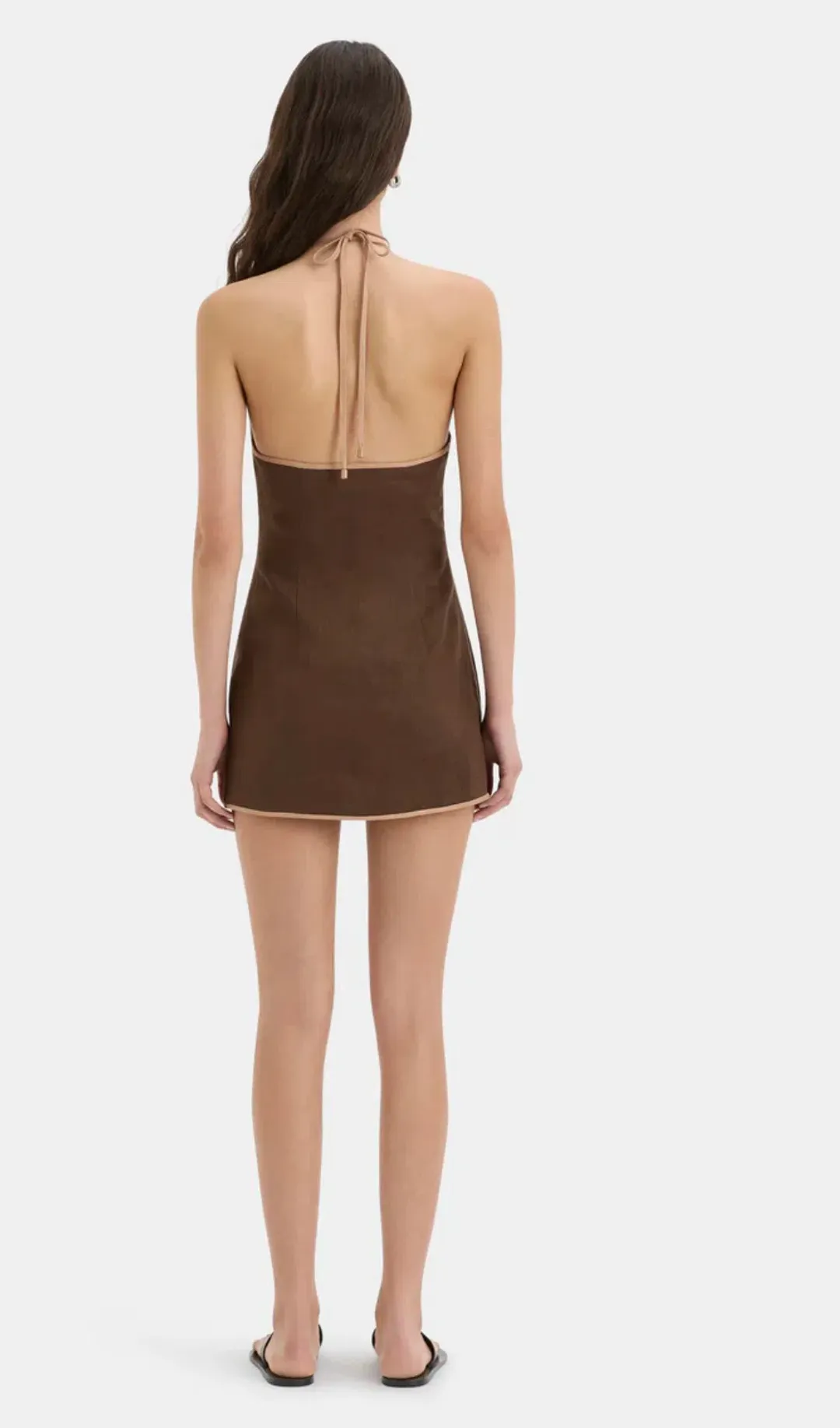 SIR THE LABEL AFFOGATO TWIST MINI DRESS CHOCOLATE SIZE 1/AU 8 for rent on The Volte - main image