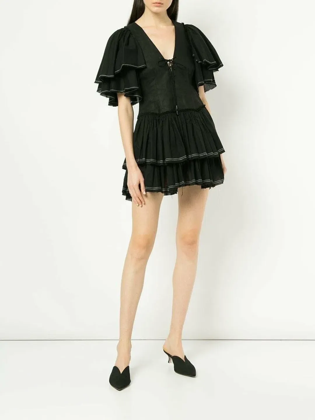 Aje Bennett Mini Dress Black Size 6 for rent on The Volte - main image