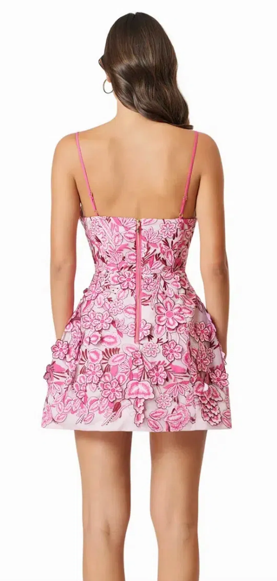OMR x Elliatt Roseate 3D Floral Mini Dress In Pink Size 6 for rent on The Volte - main image