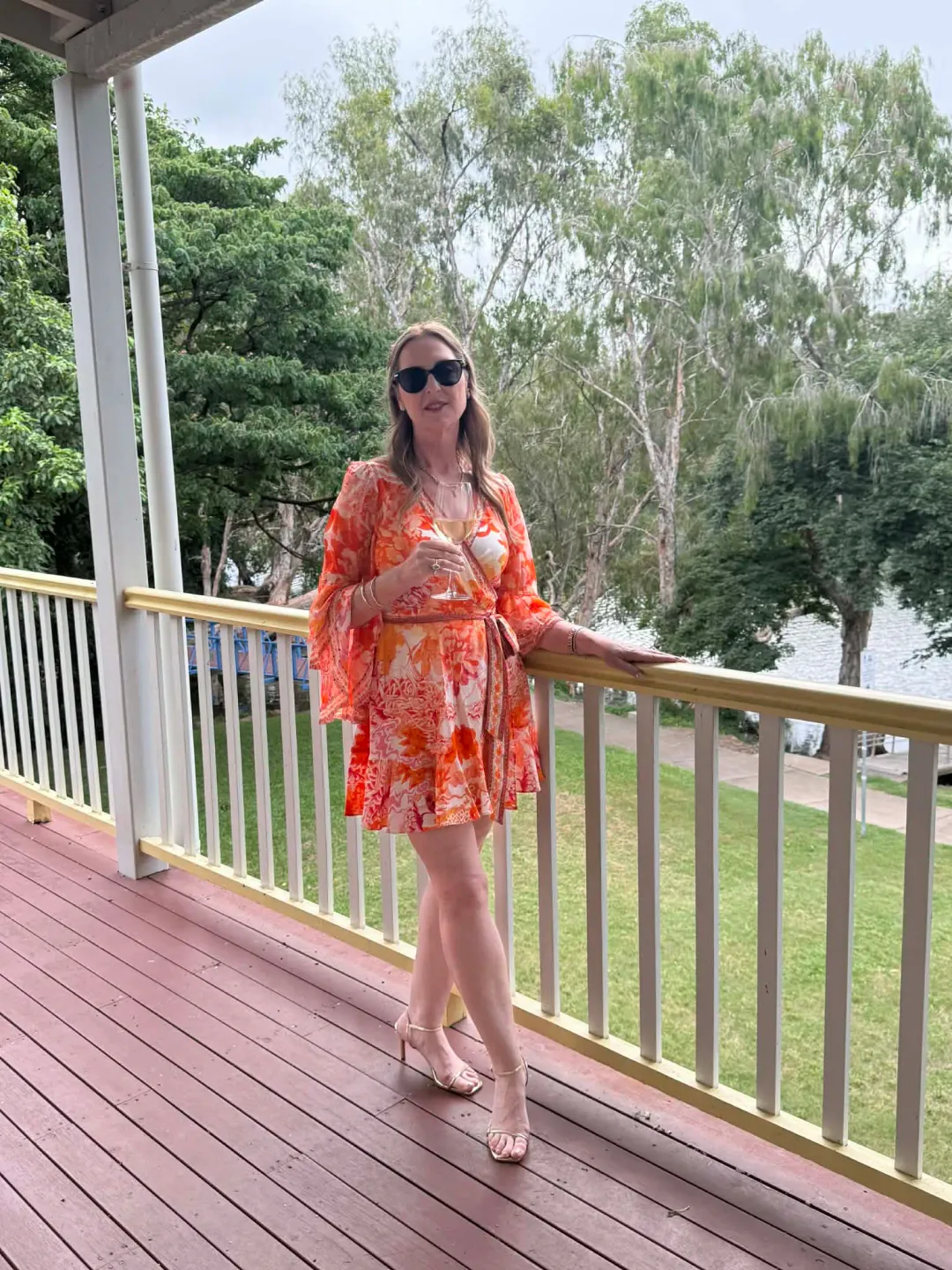 Camilla short wrap dress ruffle sleeve Dragon Mother print sz S for rent on The Volte - main image