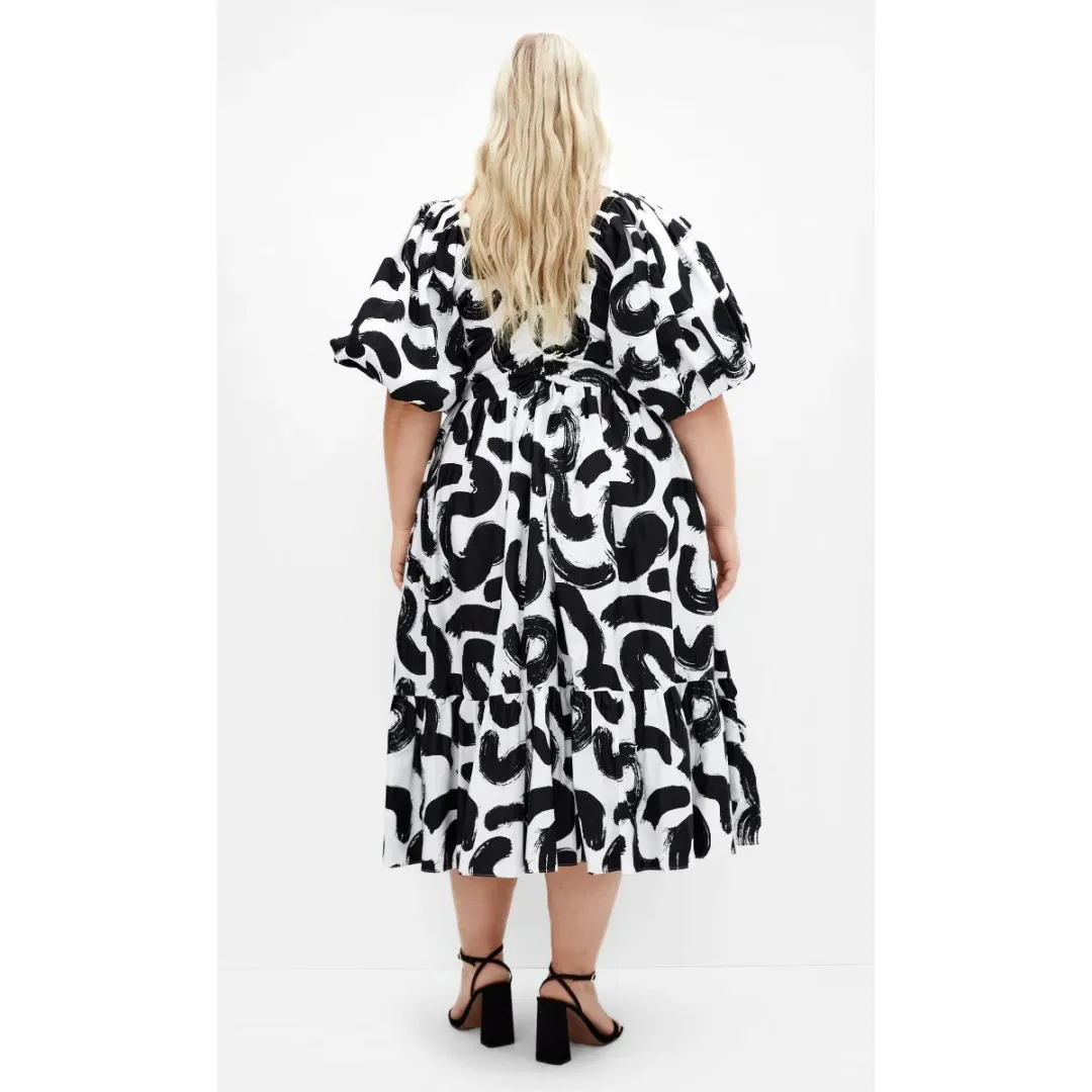 City Chic Jana dress Sz XS Lady Luck Geo print  for rent on The Volte - main image