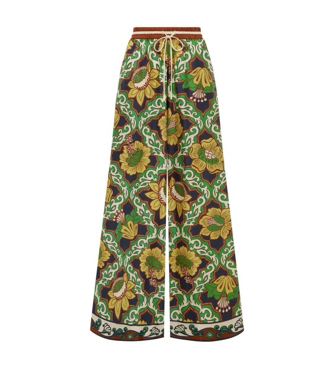 Alemais Liana Silk Top Size AU 6 and Palazzo Pant Size AU 8 Set Multi Print for rent on The Volte - main image