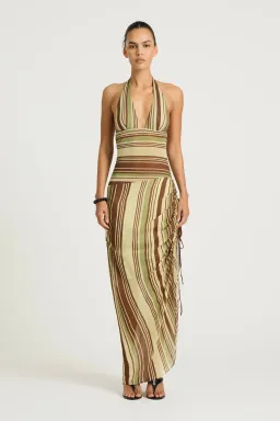 BENNI Marnie Maxi dress - Earth Stripe - Size 10 for rent on The Volte - image 1