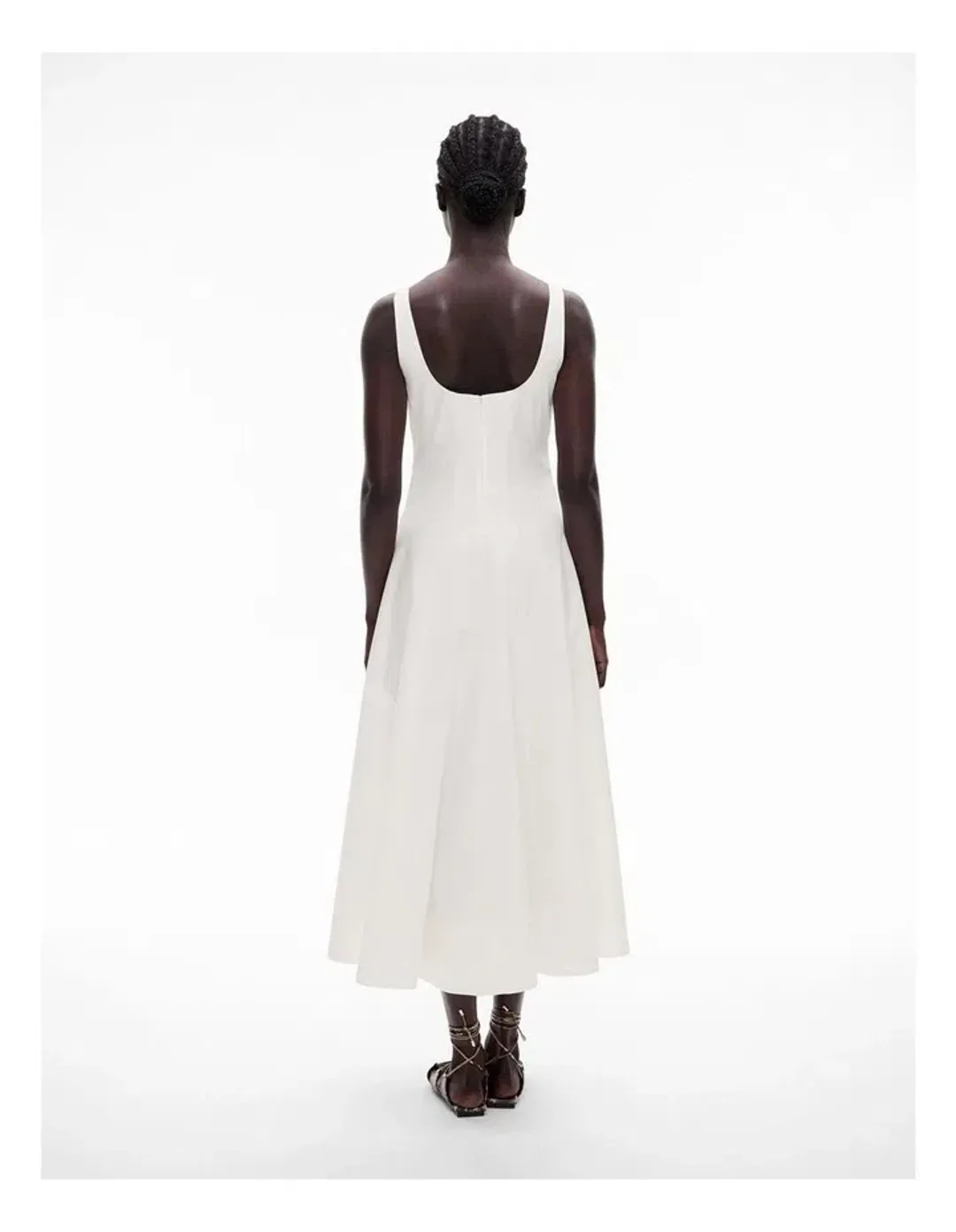 Witchery Seam Detail Midi Dress Fresh White Size S/AU 8 for rent on The Volte - main image