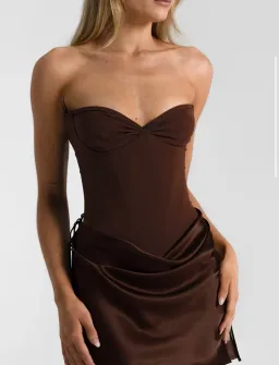 Natalie Rolt Verity Bustier + Evelyn Mini in Espresso SIZE 0/AU 6 for rent on The Volte - image 4