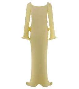Meshki Sandrine Off Shoulder Knit Maxi Dress - Lemon - Size L / AU 12 for rent on The Volte - image 5