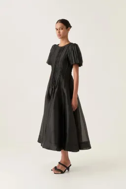 Aje Nova Pleated Midi Dress size 10 Black  for rent on The Volte - image 3