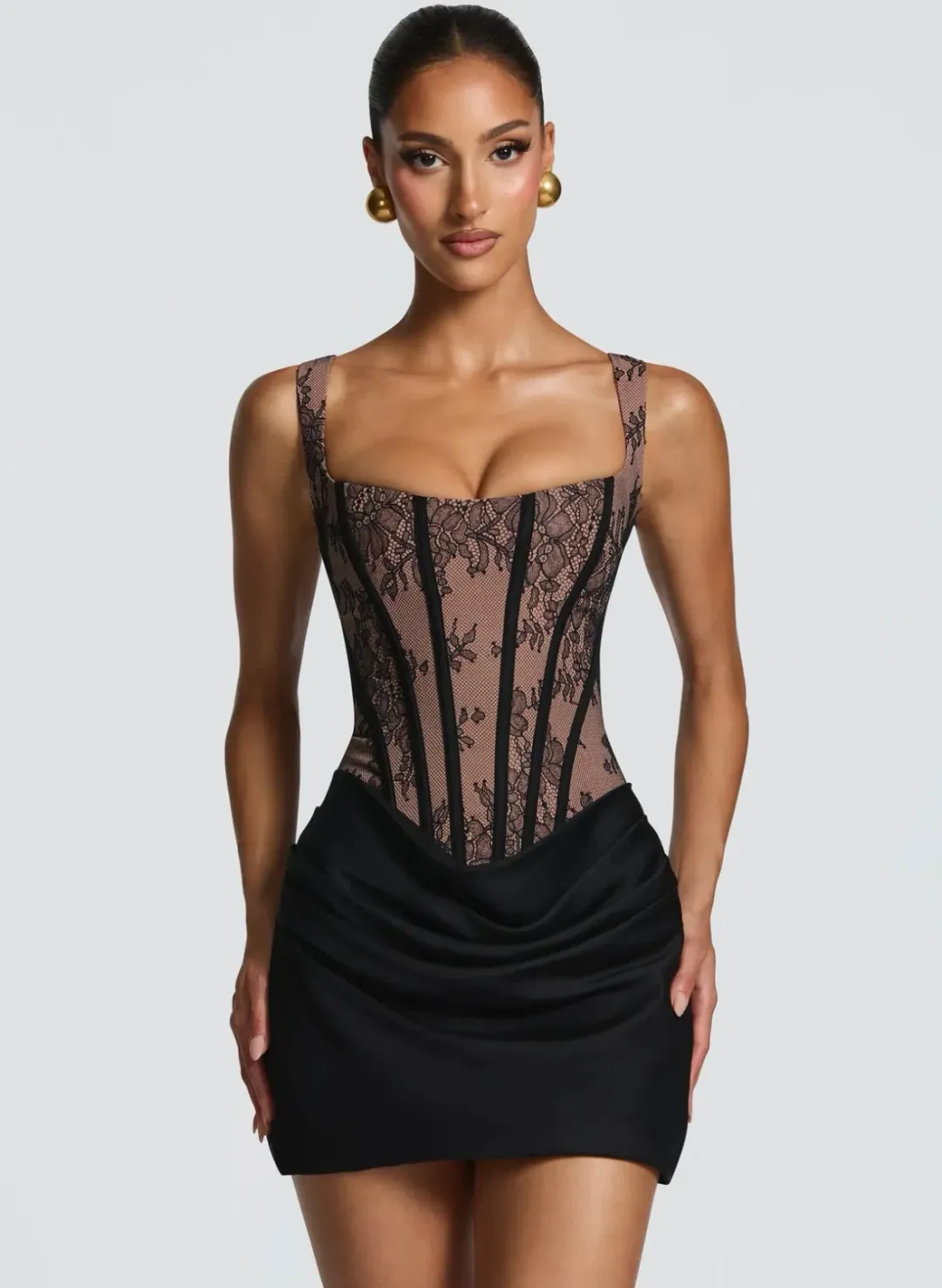 Babyboo Cornelia Mini Dress - black lace 6 for rent on The Volte - main image