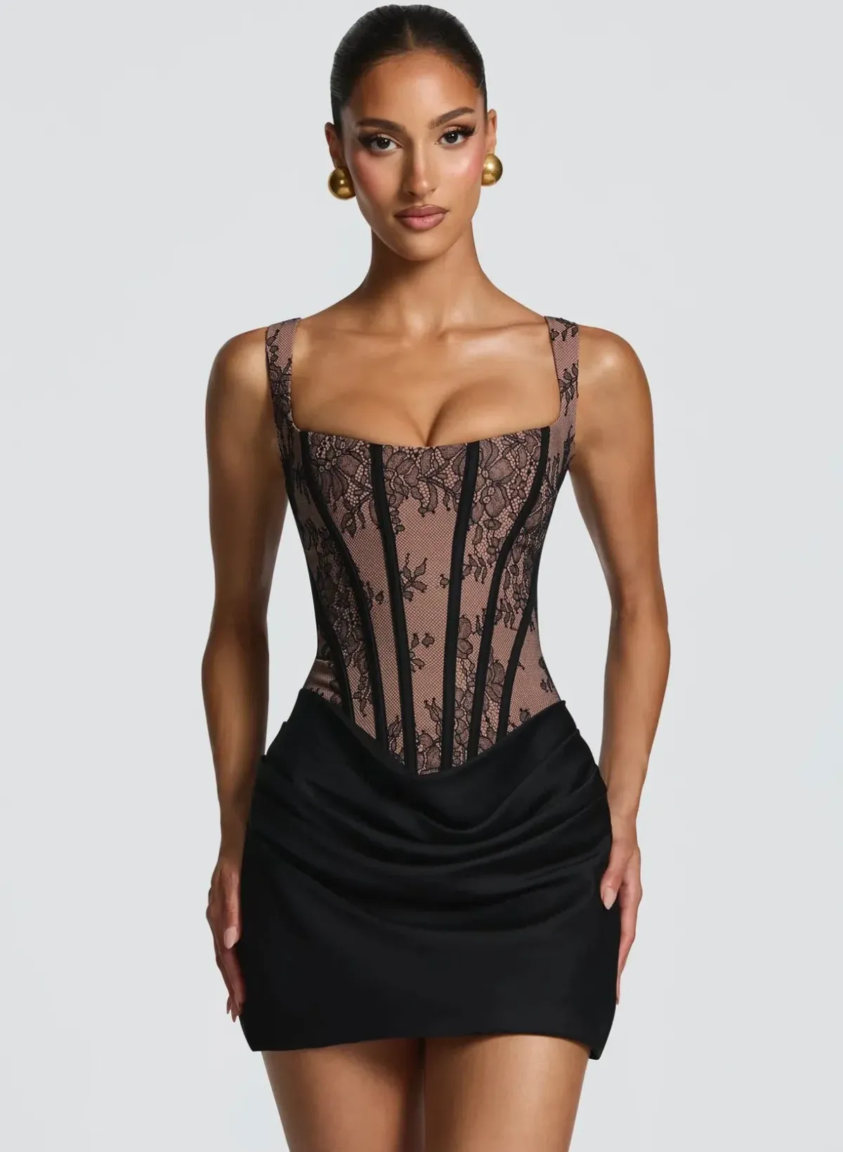 Babyboo Cornelia Mini Dress - black lace 6 for rent on The Volte - main image