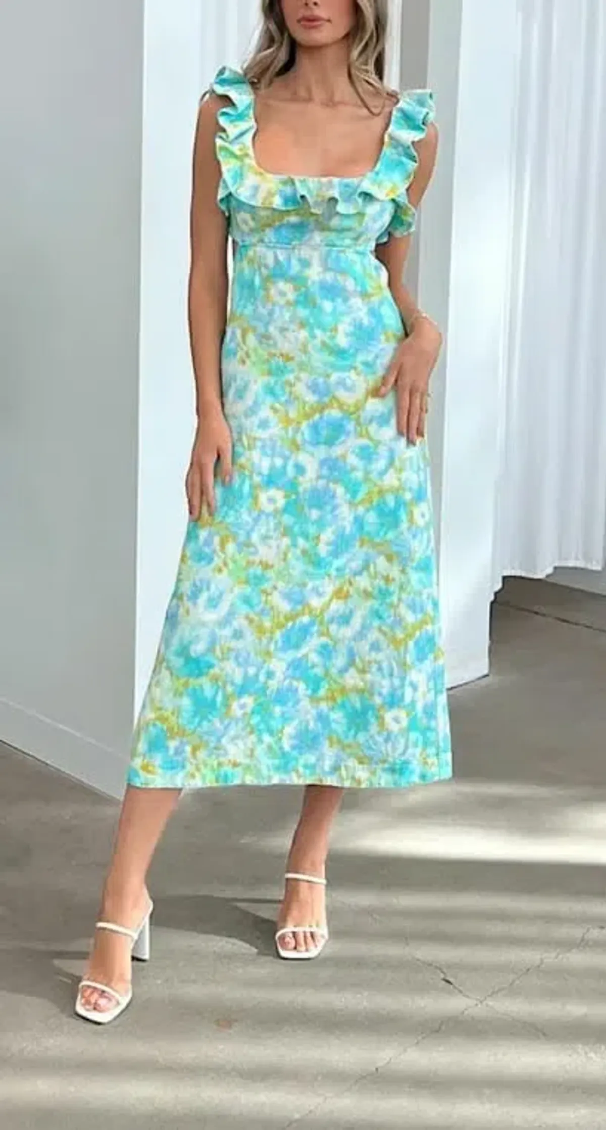 Zimmermann High Tide Frill Midi Dress size 0 / 8 for rent on The Volte - main image