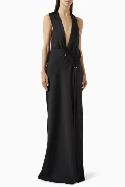 MISHA HARLOW SATIN DRESS BLACK SIZE 12 for rent on The Volte - image 1