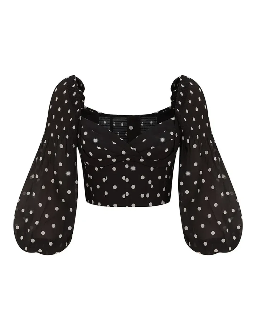 Zimmermann Pleated Draped Bodice Size 1/AU10 and Pleated Tiered Midi Skirt Size 1/AU10 Set in Black Dot for rent on The Volte - main image