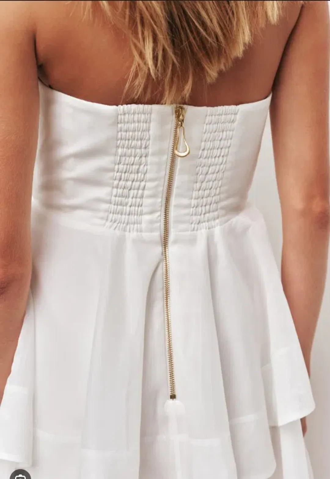 Aje Selestia Mini Dress Ivory White Size 8 for rent on The Volte - main image