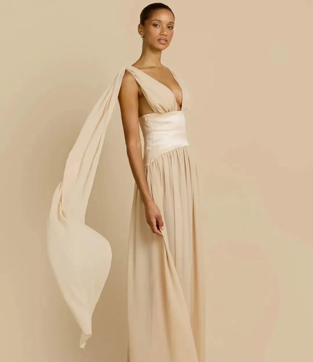Arcina Ori Ramona Maxi Dress Champagne Size L / AU 12 for rent on The Volte - main image