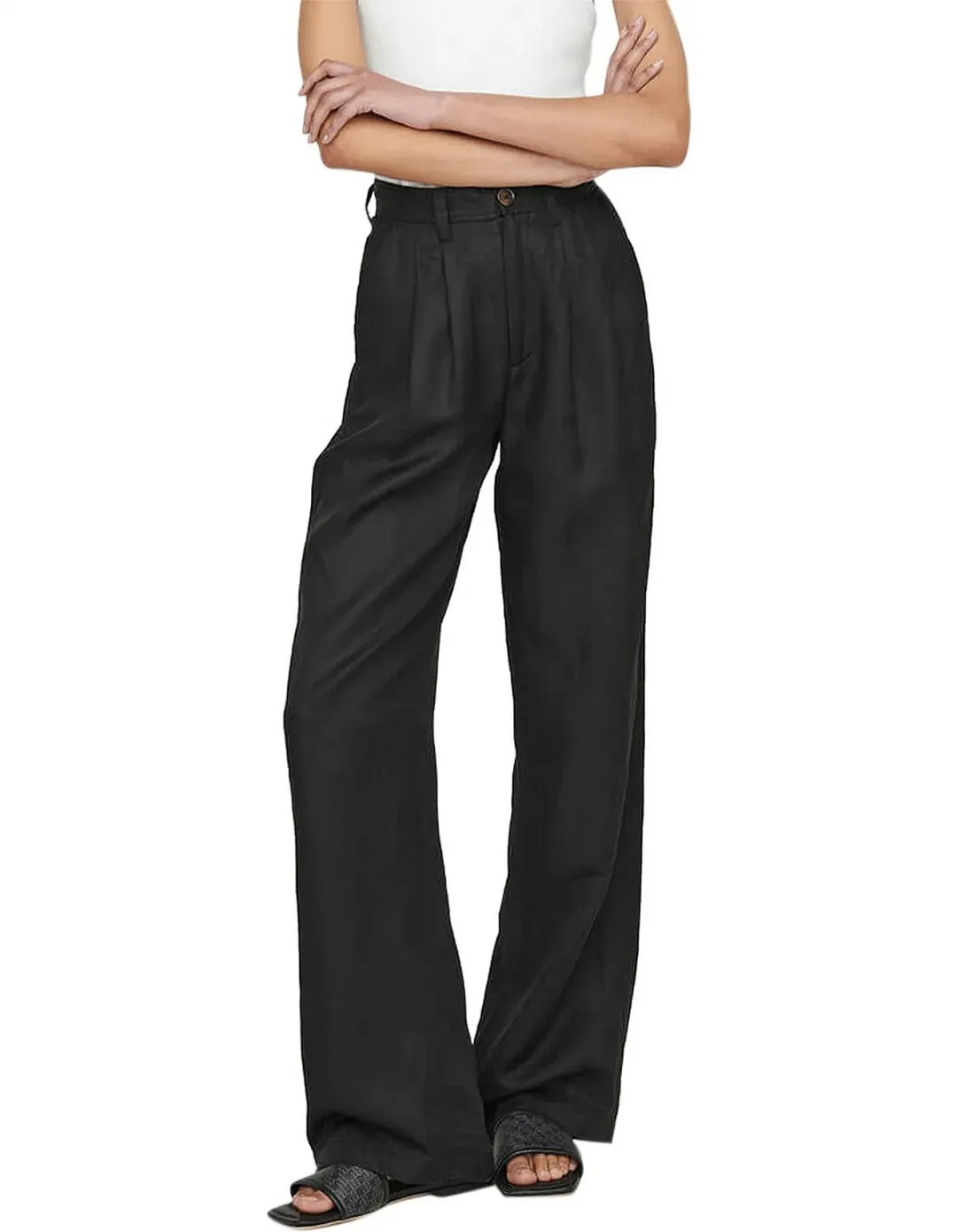Anine Bing Carrie Tailored Pant Black Size 8 for rent on The Volte - main image
