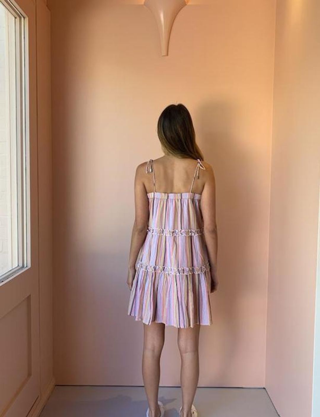 Steele Ariana Swing Dress Sunset Stripe Size  Small for rent on The Volte - main image