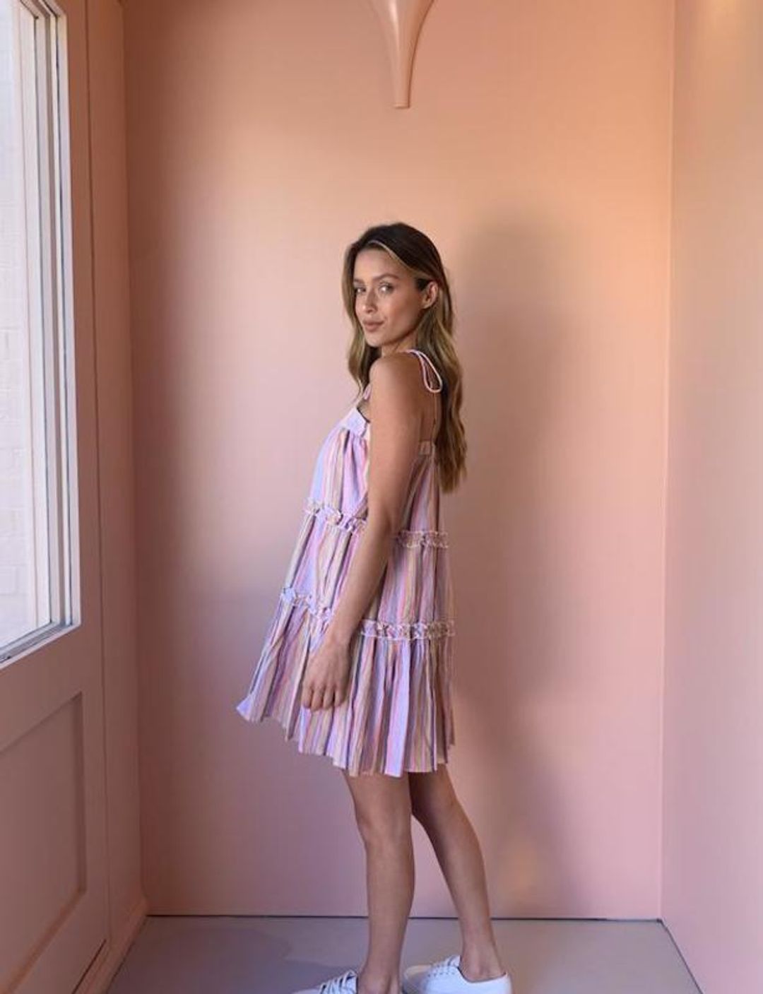 Steele Ariana Swing Dress Sunset Stripe Size  Small for rent on The Volte - main image