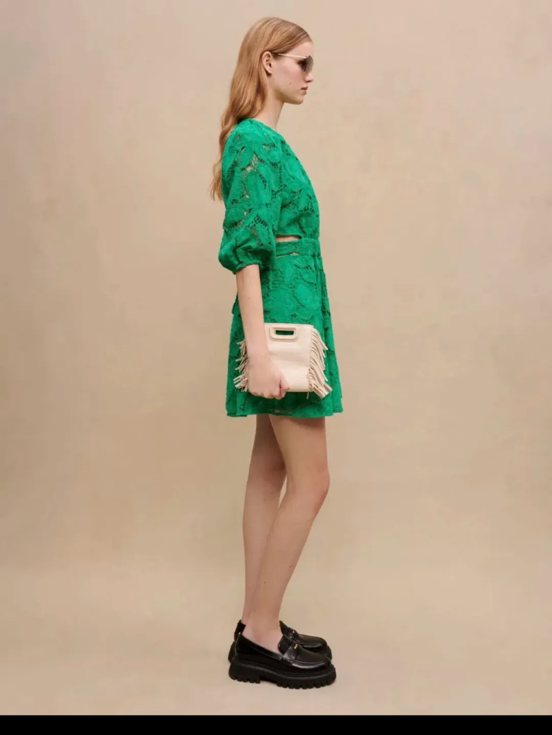MAJE Rannick Lace Mini Dress for rent on The Volte - main image