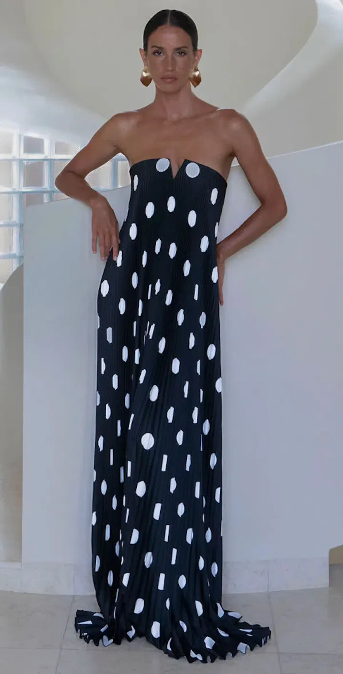 L'IDEE black tie polka gown  for rent on The Volte - main image