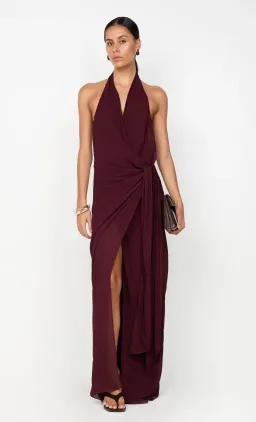 Bec and Bridge Soneva Wrap Halter Dress Plum Size 10 for rent on The Volte - image 1