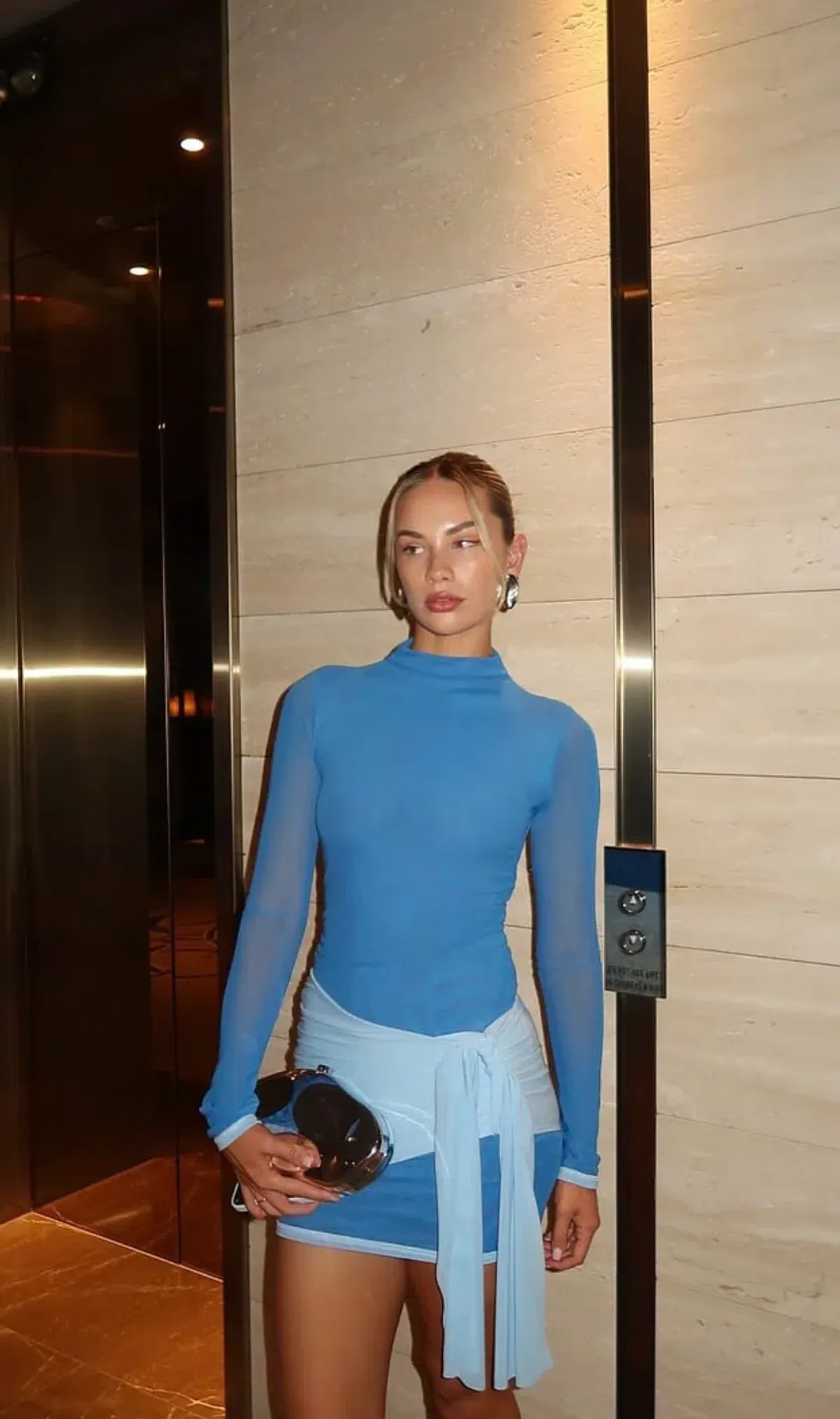 BENNI Kingsley Mini Dress Blue Size 10 for rent on The Volte - main image