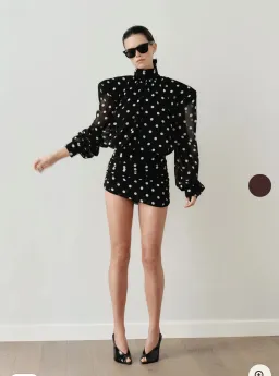 Leam almes Polka Dot Backless Padded Mini Dress size 38 for rent on The Volte - image 2