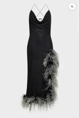 Oseree LUMIÈRE BICOLOR PLUMAGE NIGHT OUT DRESS size S for rent on The Volte - image 1