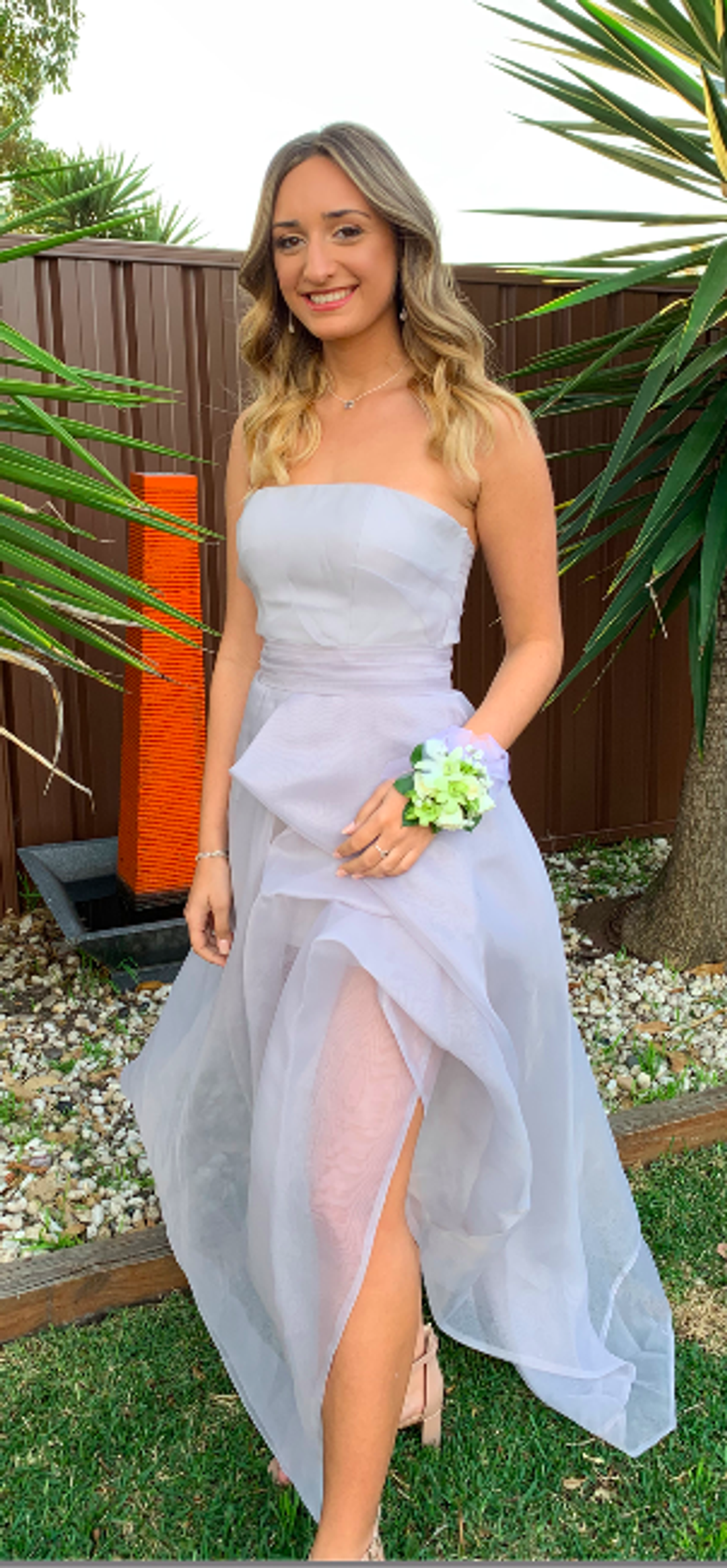 Elle Zeitoune Hazel Dove Dress Grey Size 6 for rent on The Volte - main image