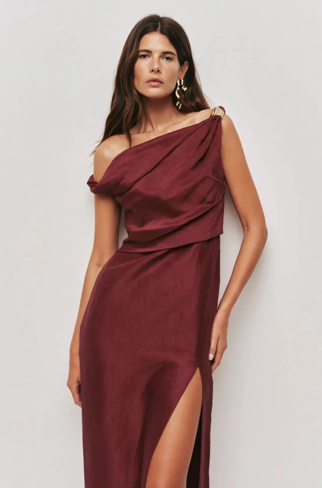 Aje Bridgette Midi Dress | Plum | Size 6 for rent on The Volte - main image