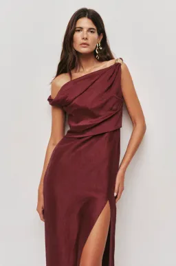 Aje Bridgette Midi Dress | Plum | Size 6 for rent on The Volte - image 2