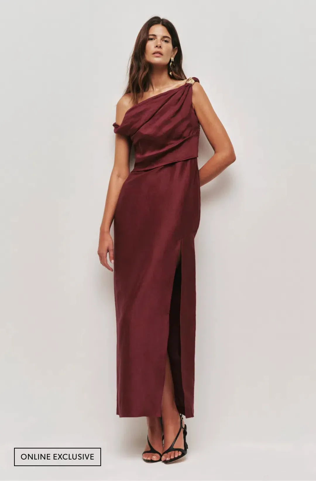 Aje Bridgette Midi Dress | Plum | Size 6 for rent on The Volte - main image