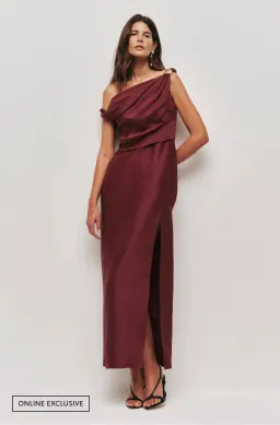 Aje Bridgette Midi Dress | Plum | Size 6 for rent on The Volte - image 1