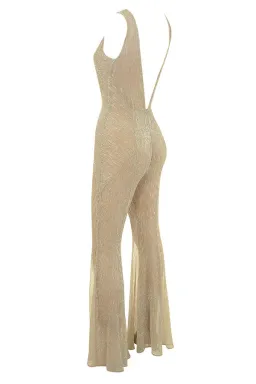 House of CB Fallon Jumpsuit Gold Metallic Size 8 for rent on The Volte - image 4