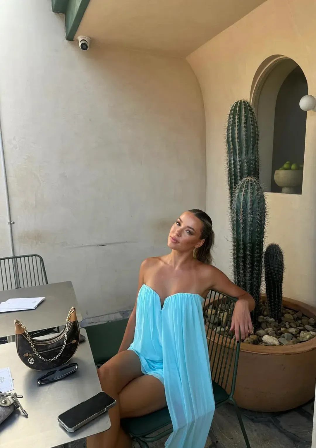 Bec + Bridge danka strapless mini dress in turquoise size 10 for rent on The Volte - main image