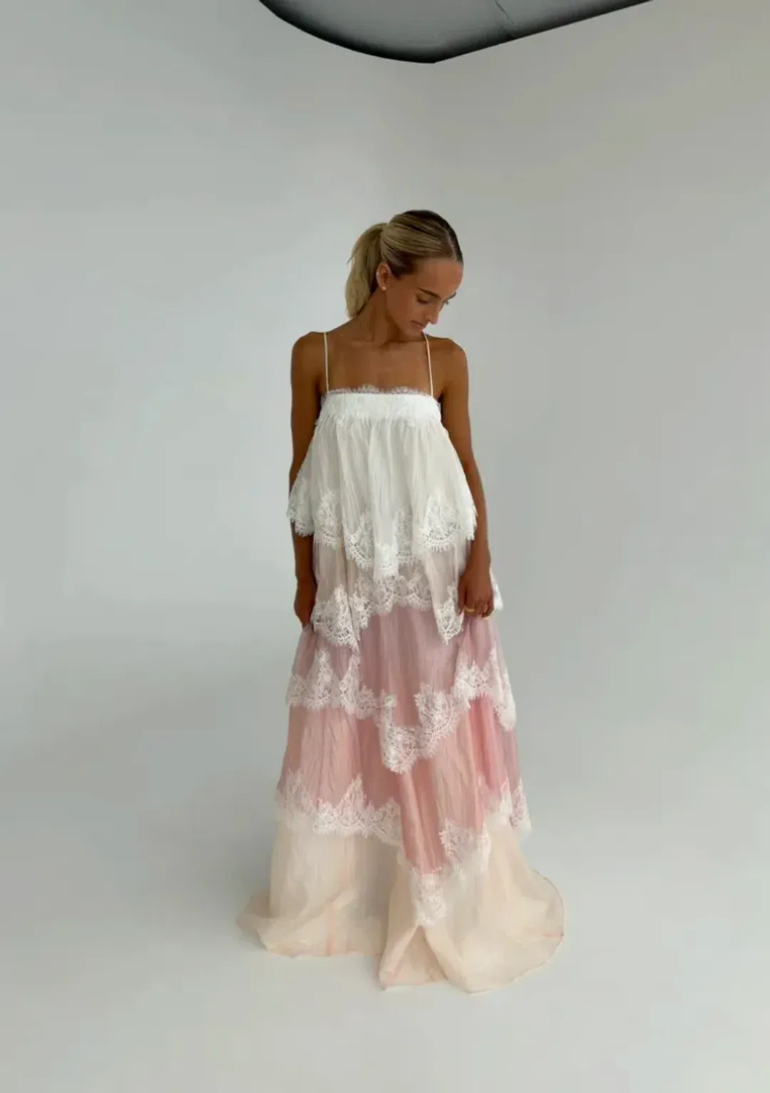 Aje Ophelia Lace Gown in Multi Size AU10 for rent on The Volte - main image