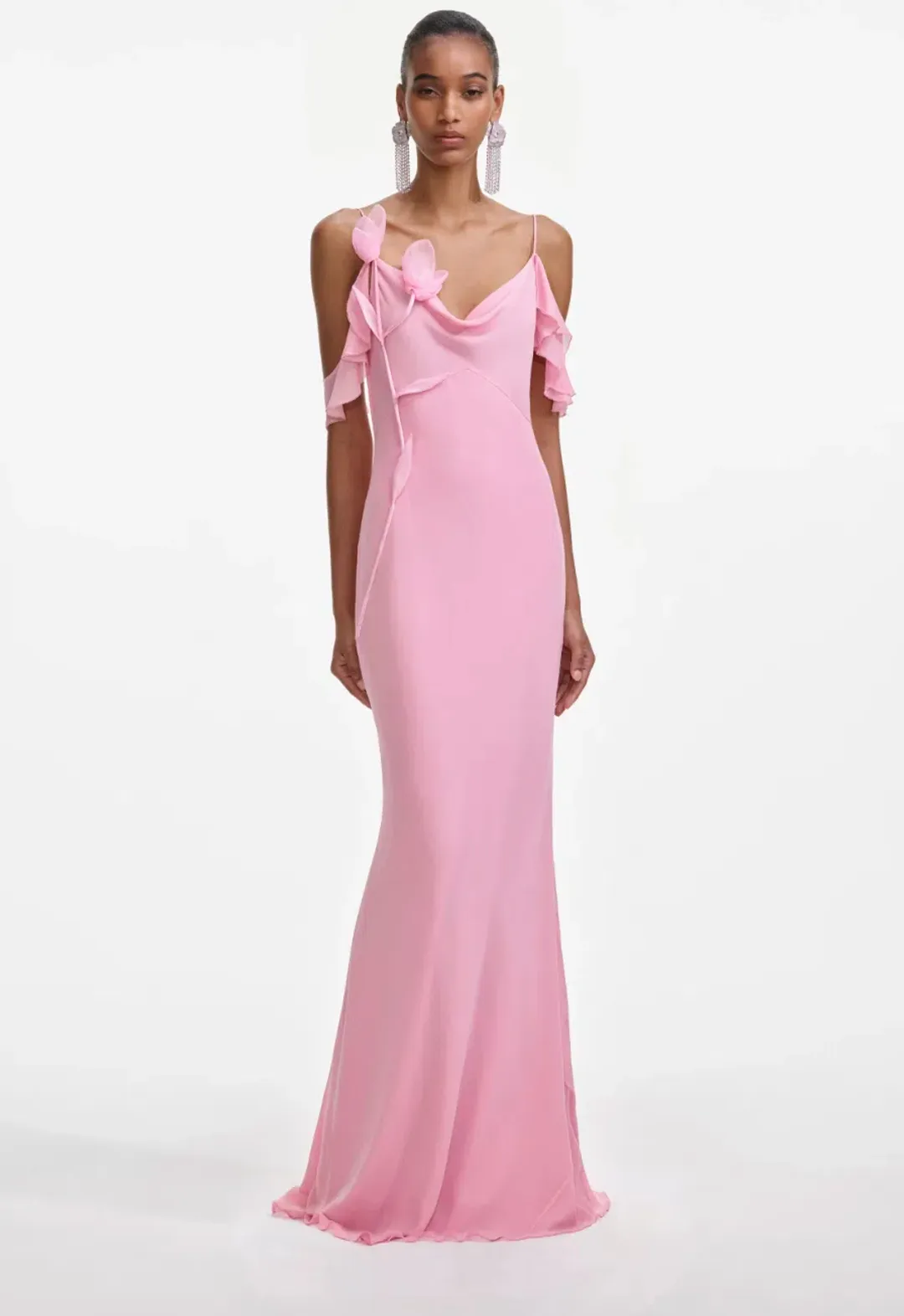 Self-Portrait Georgette Flower Maxi Dress Size 12 for rent on The Volte - main image