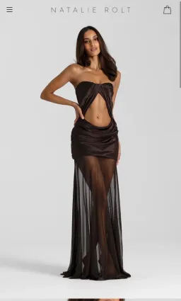 Natalie Rolt Julietta dress espresso Size 6  for rent on The Volte - image 1