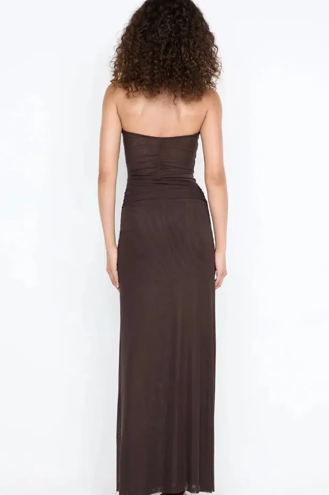 IDA STRAPLESS DRESS | DARK CHOCOLATE - SIZE 6 for rent on The Volte - main image