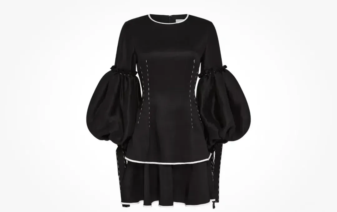Aje Gracious Tiered Mini Dress Black size 8 for rent on The Volte - main image