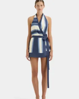 SIR the Label dazed wrap halter mini dress in studio print size 10 for rent on The Volte - image 3