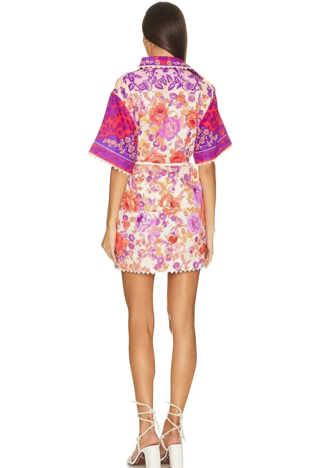 Zimmermann Raie Trimmed Mini Dress in Multi Size 3 AU 14 for rent on The Volte - main image