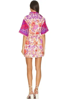 Zimmermann Raie Trimmed Mini Dress in Multi Size 3 AU 14 for rent on The Volte - image 2