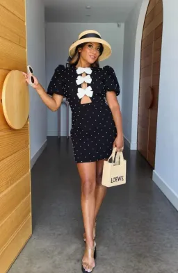 Rebecca Vallance Veronica Mini Dress in Black Size 10 for rent on The Volte - image 1