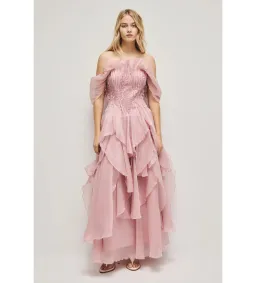 Aje Nisha Gown in Fawn Pink Size AU6 for rent on The Volte - image 1